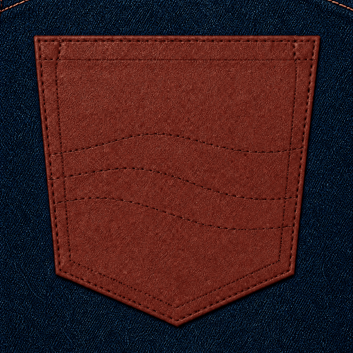 MAKU Ember red-brown back pocket stitching and denim texture detail